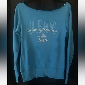 Blue University of Delaware Blue Hens Wide Neck Sweatshirt